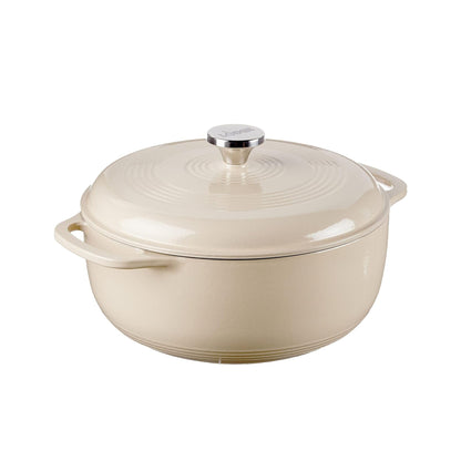 6-Quart Enamel Cast Iron Dutch Oven with Moisture-Sealing Lid for Cooking
