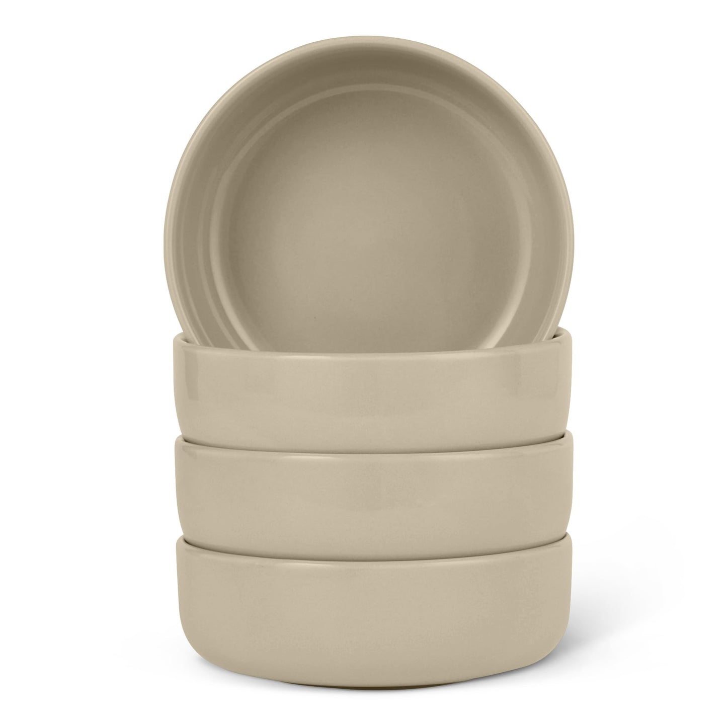 Set of 4 Ceramic Salad Plates with Modern Design for Everyday Dining