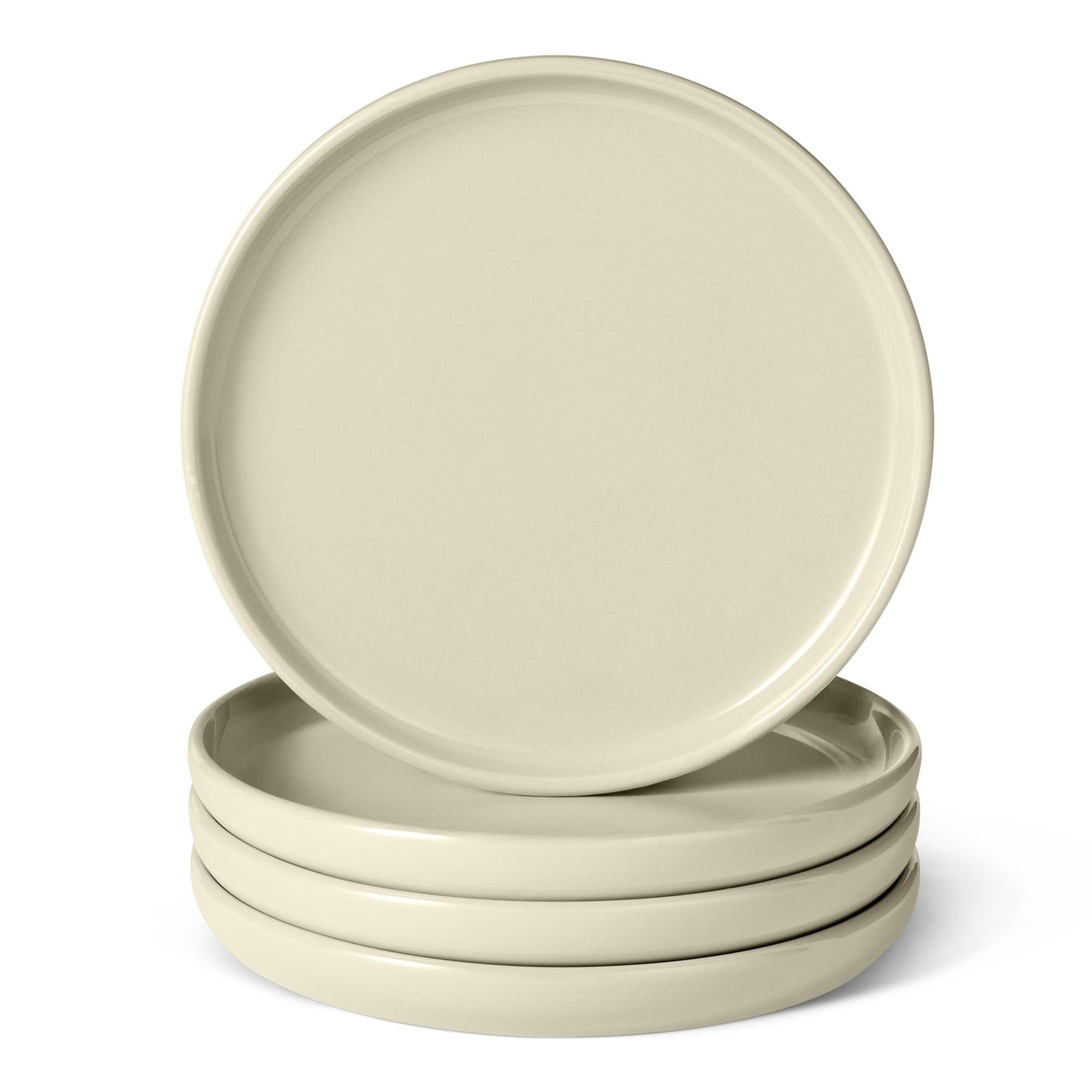 Set of 4 Ceramic Salad Plates with Modern Design for Everyday Dining