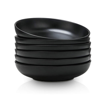 Porcelain Salad Pasta Bowls with Wide Shallow Design for Serving