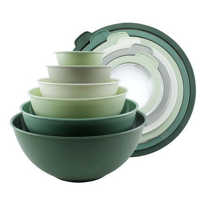 12-Piece Nesting Mixing Bowl Set with Lids for Food Prep & Storage