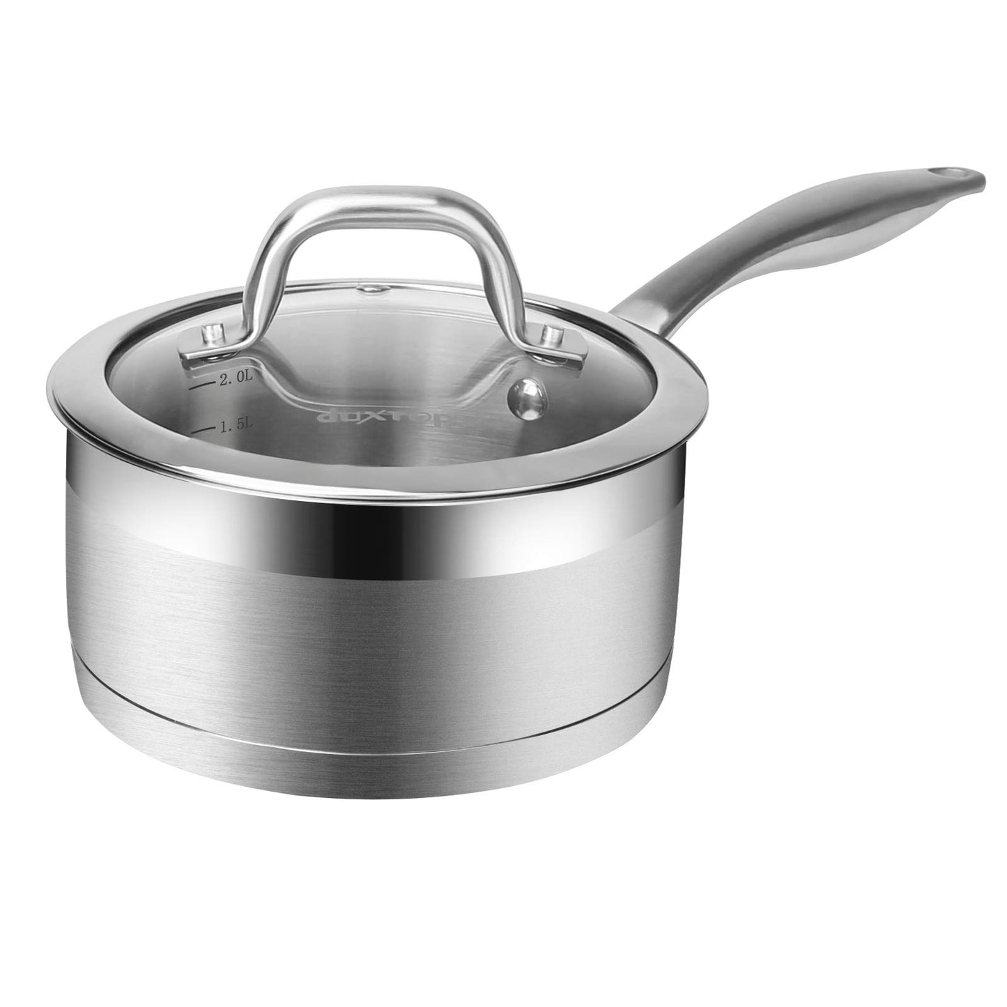 Stainless Steel Saucepan with Lid and Induction Compatible Base