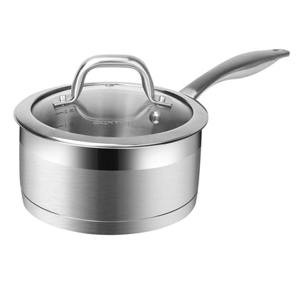 Stainless Steel Saucepan with Lid and Induction Compatible Base