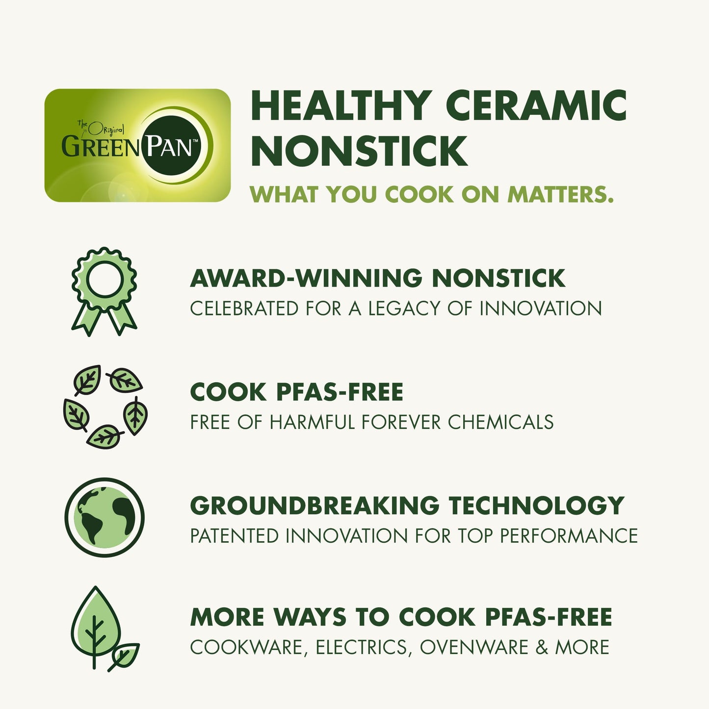 GreenPan Hybrid Nonstick Stainless Steel Frying Pan Set