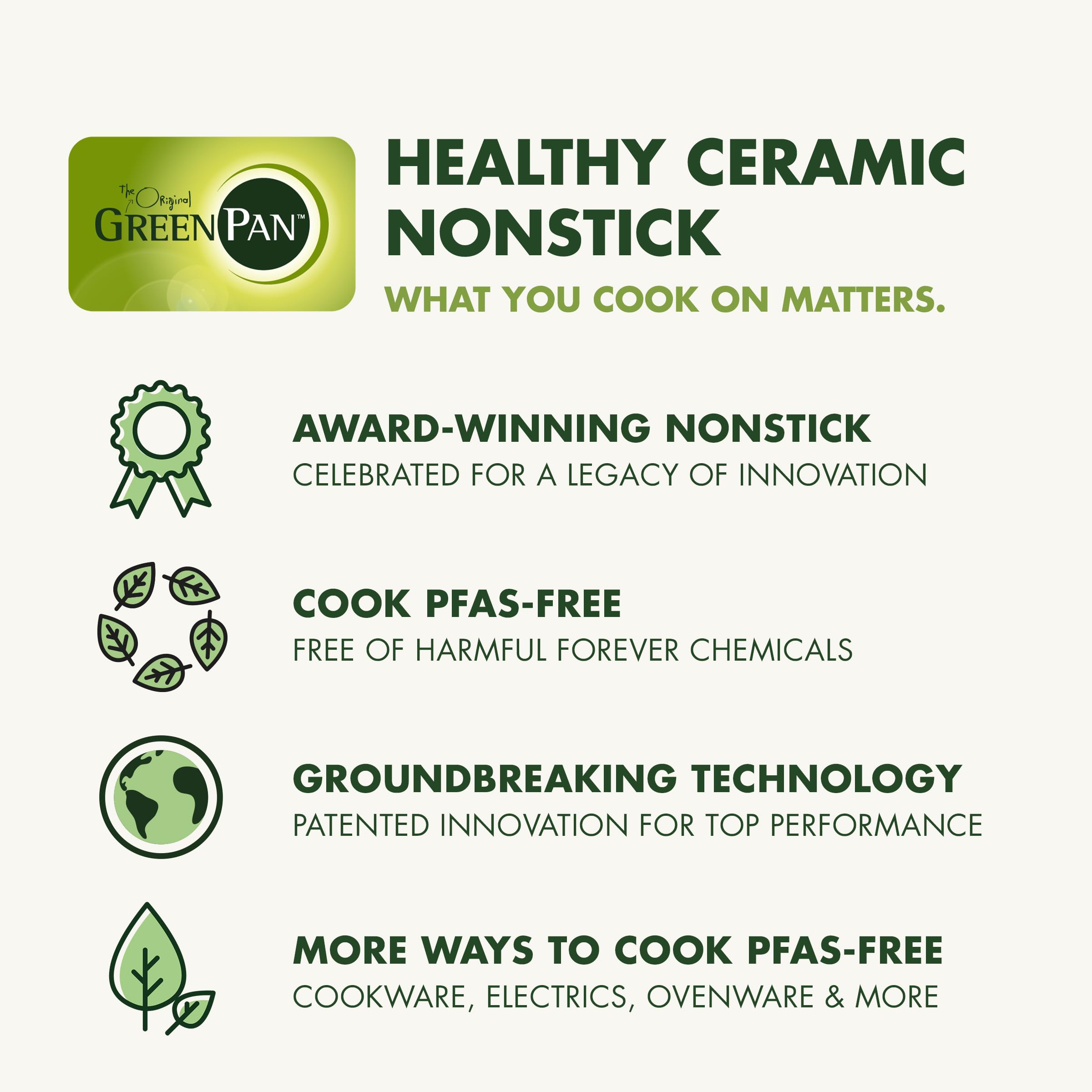 GreenPan Hybrid Nonstick Stainless Steel Frying Pan Set