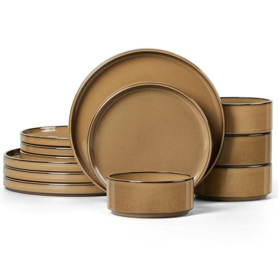 LIANYU Dinnerware Plates and Bowls Sets