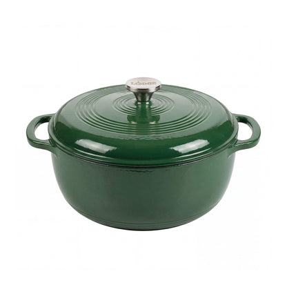 6-Quart Enamel Cast Iron Dutch Oven with Moisture-Sealing Lid for Cooking