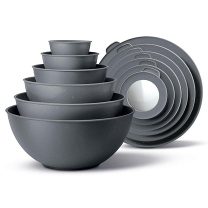 12-Piece Nesting Mixing Bowl Set with Lids for Food Prep & Storage