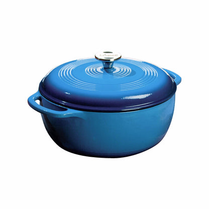 6-Quart Enamel Cast Iron Dutch Oven with Moisture-Sealing Lid for Cooking
