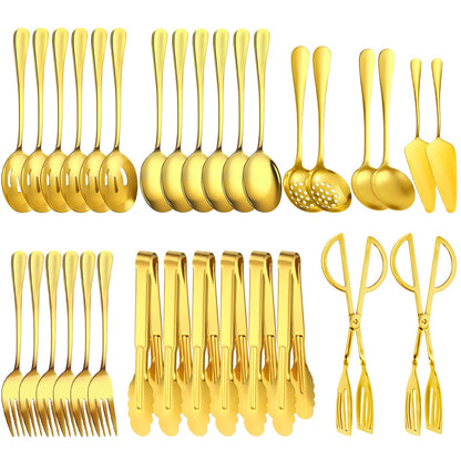 ZLMTZDJD Stainless Steel Serving Utensils Set -Serving Utensils Set for Parties