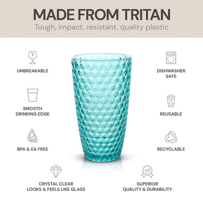 19oz Tritan Plastic Tumbler Set of 4 for Indoor & Outdoor Use