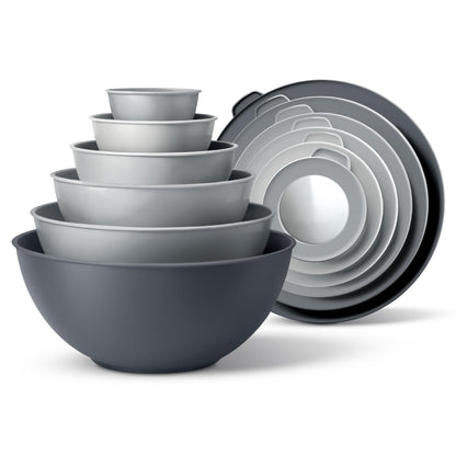 12-Piece Nesting Mixing Bowl Set with Lids for Food Prep & Storage