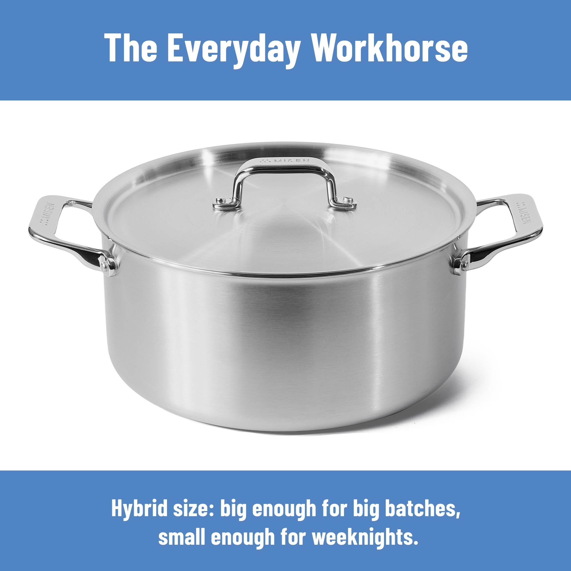 Stainless Steel Stock Pot with Lid for Soup, Stew & Cooking