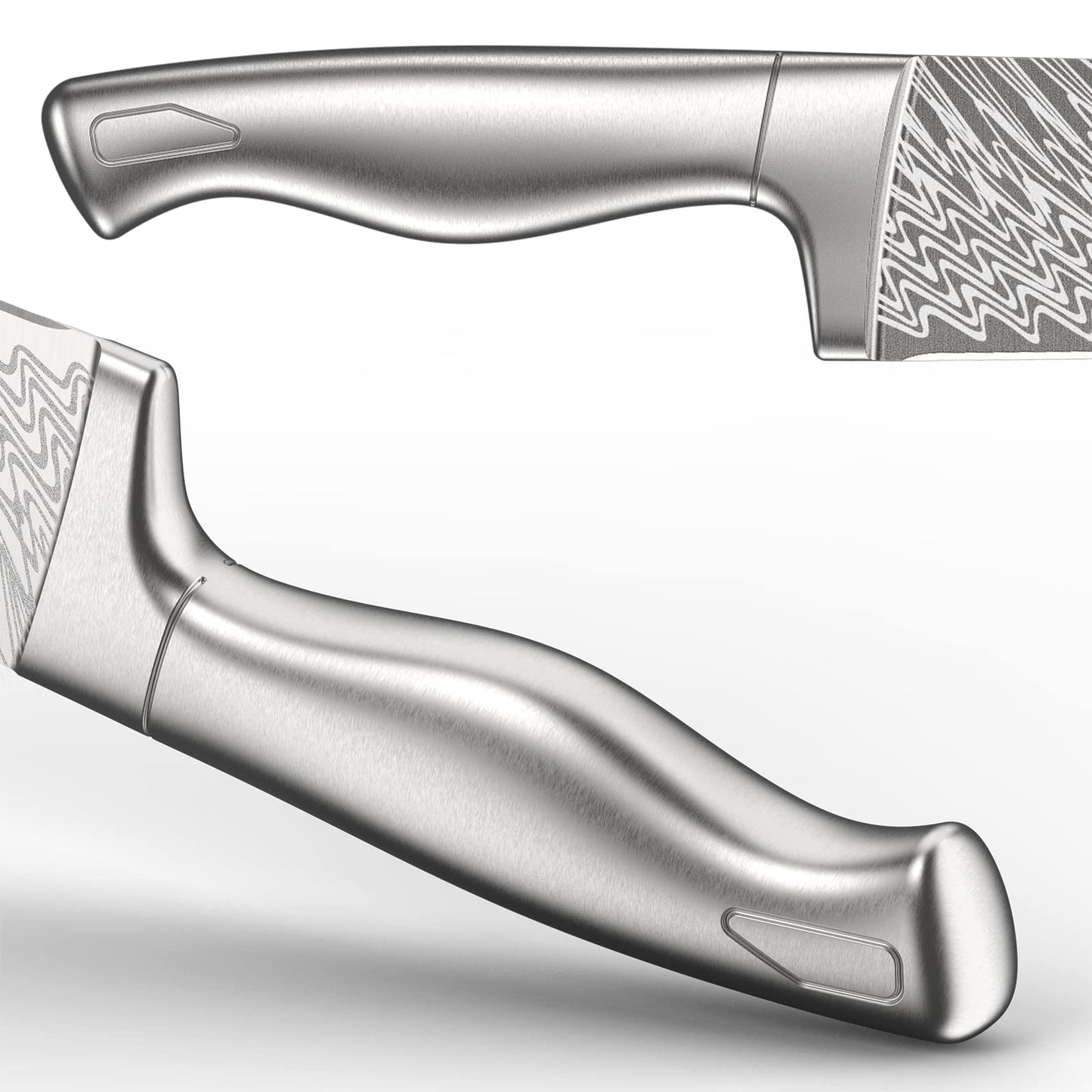 Kitchen Knife Set with Block and Built-In Sharpener Stainless Steel