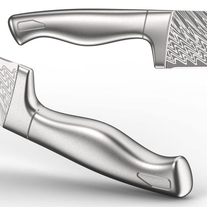 Kitchen Knife Set with Block and Built-In Sharpener Stainless Steel