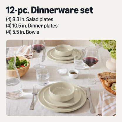Set of 4 Ceramic Salad Plates with Modern Design for Everyday Dining