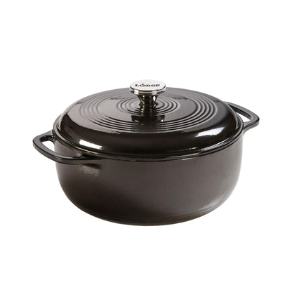 6-Quart Enamel Cast Iron Dutch Oven with Moisture-Sealing Lid for Cooking