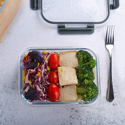 M MCIRCO [10-Pack,22 Oz Glass Meal Prep Container (22 Oz), gray, green, white