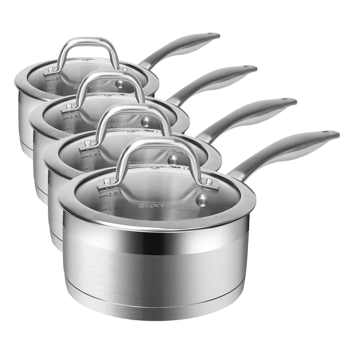 Stainless Steel Saucepan with Lid and Induction Compatible Base