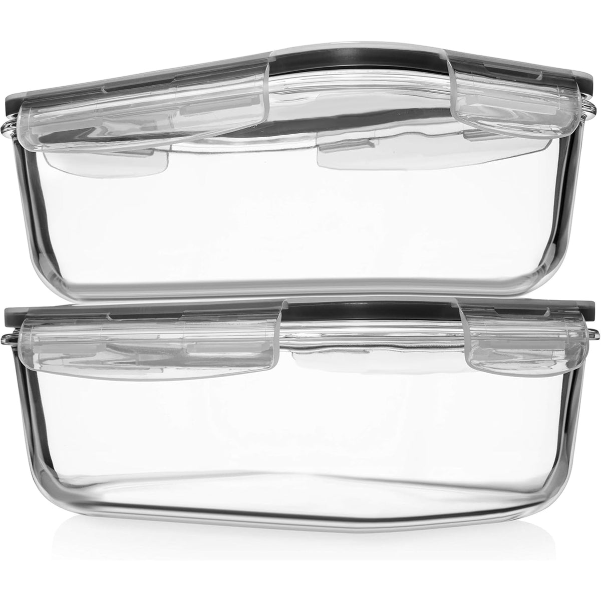 Razab 4 PC 1860ml / 63 Oz / 8 Cups Large Glass Food Storage Containers with Lids - Glass Meal Prep Containers for Roasting & Storing Leftover, Lunch Container with Lids, Microwave & Oven Safe