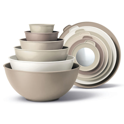 12-Piece Nesting Mixing Bowl Set with Lids for Food Prep & Storage