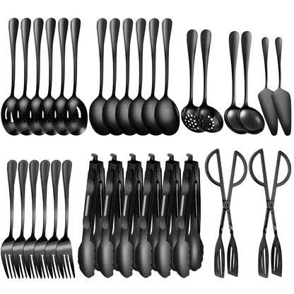 ZLMTZDJD Stainless Steel Serving Utensils Set -Serving Utensils Set for Parties