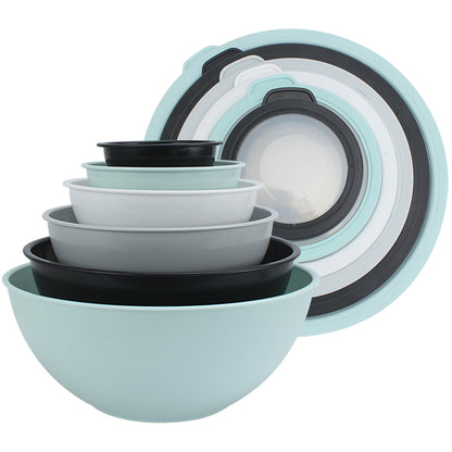 12-Piece Nesting Mixing Bowl Set with Lids for Food Prep & Storage