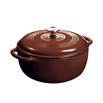6-Quart Enamel Cast Iron Dutch Oven with Moisture-Sealing Lid for Cooking