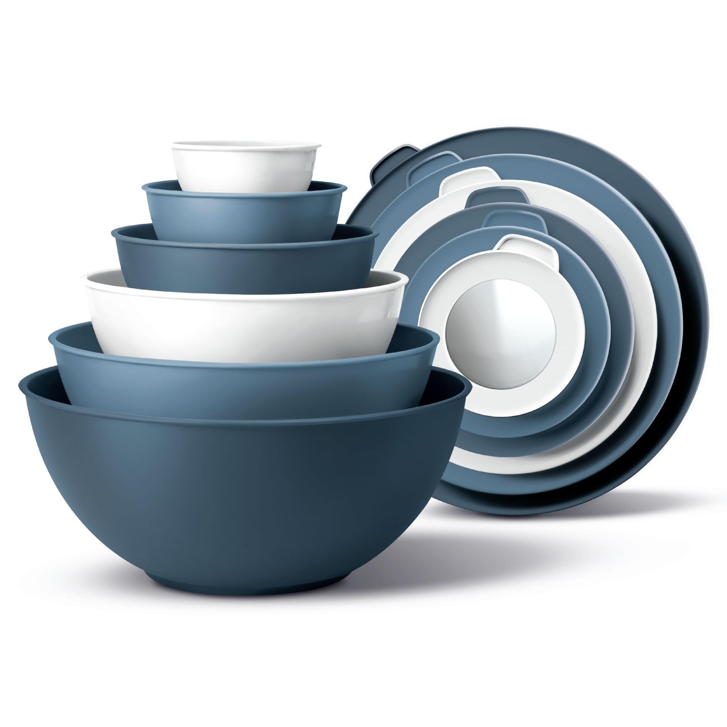 12-Piece Nesting Mixing Bowl Set with Lids for Food Prep & Storage