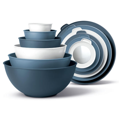12-Piece Nesting Mixing Bowl Set with Lids for Food Prep & Storage