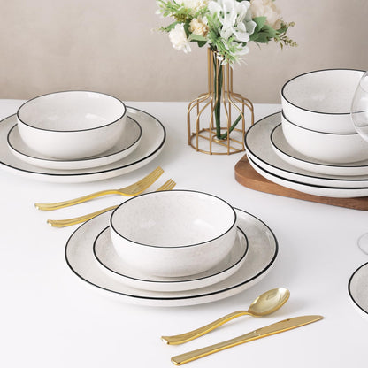 Ceramic Dinnerware Set with Plates and Bowls for Everyday Dining