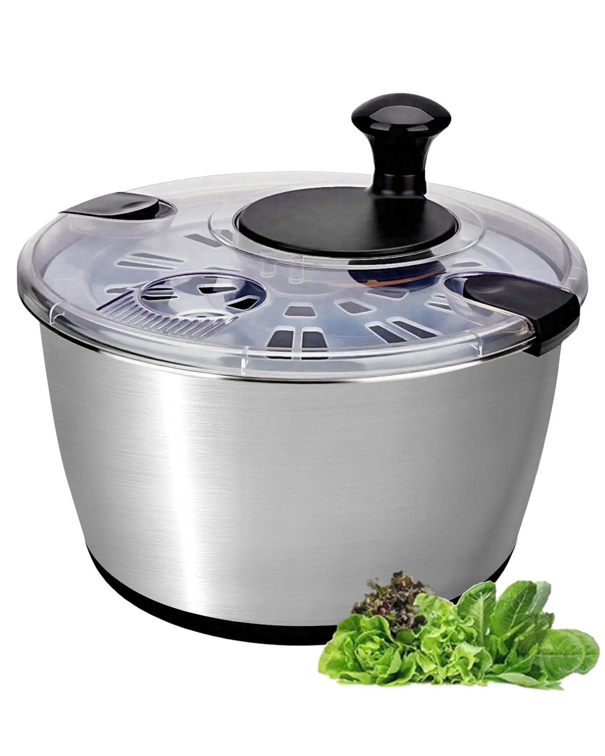 6.34Qt Stainless Steel Salad Spinner with Drain and Non-Slip Base