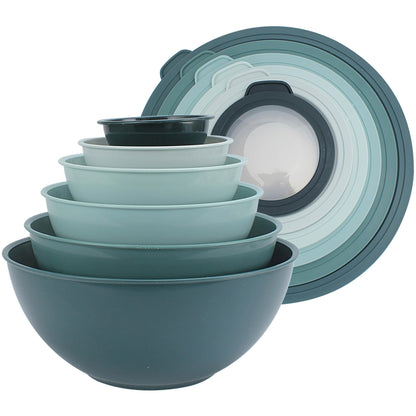 12-Piece Nesting Mixing Bowl Set with Lids for Food Prep & Storage