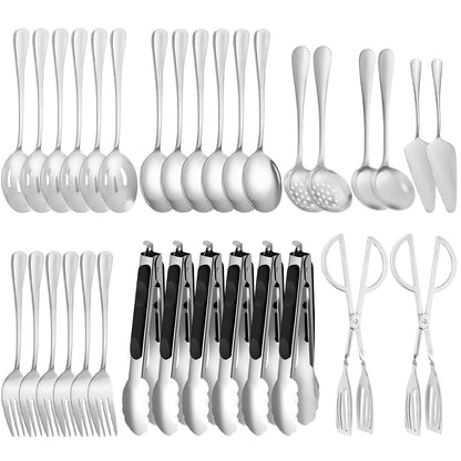 ZLMTZDJD Stainless Steel Serving Utensils Set -Serving Utensils Set for Parties