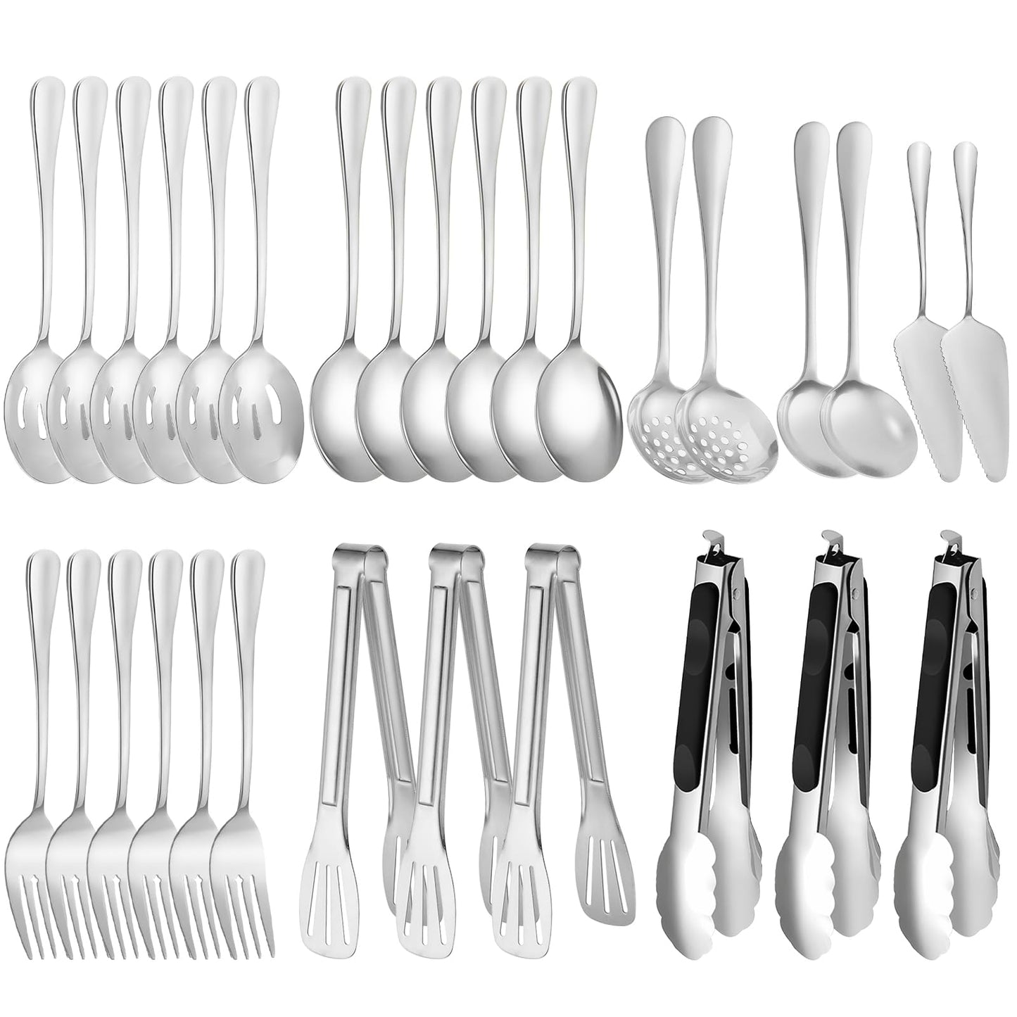 ZLMTZDJD Stainless Steel Serving Utensils Set -Serving Utensils Set for Parties