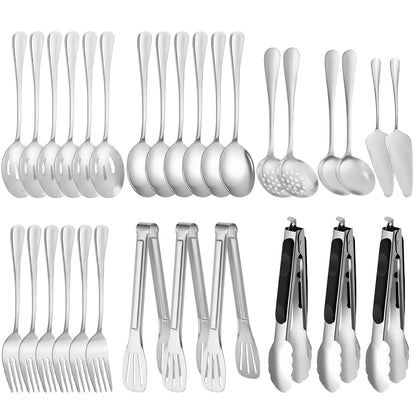 ZLMTZDJD Stainless Steel Serving Utensils Set -Serving Utensils Set for Parties