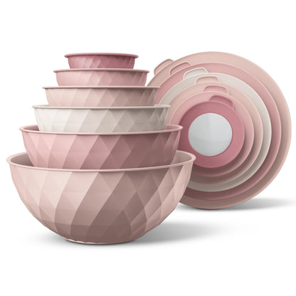 12-Piece Nesting Mixing Bowl Set with Lids for Food Prep & Storage