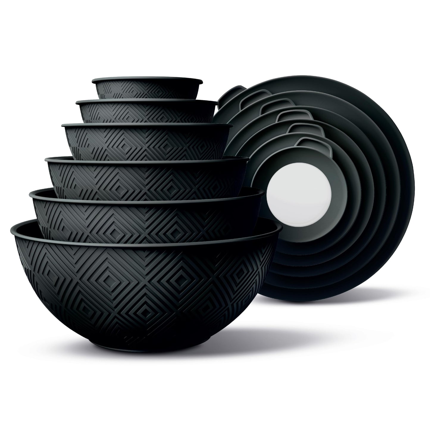 12-Piece Nesting Mixing Bowl Set with Lids for Food Prep & Storage