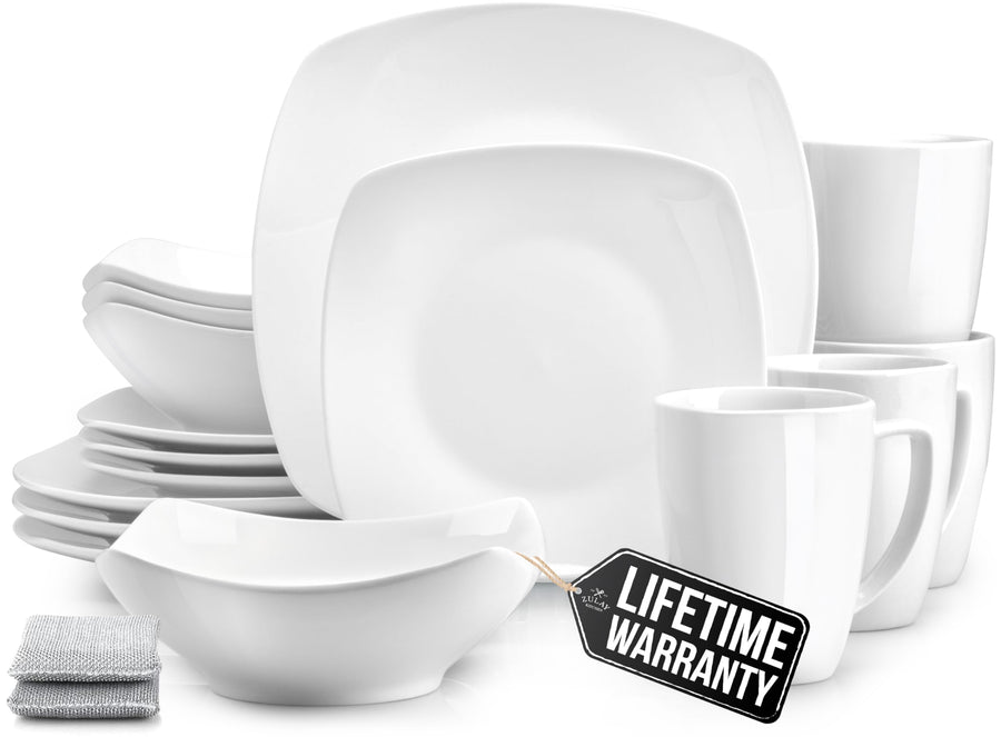 Dinnerware Set with Chip Resistant Plates and Bowls for Everyday Dining
