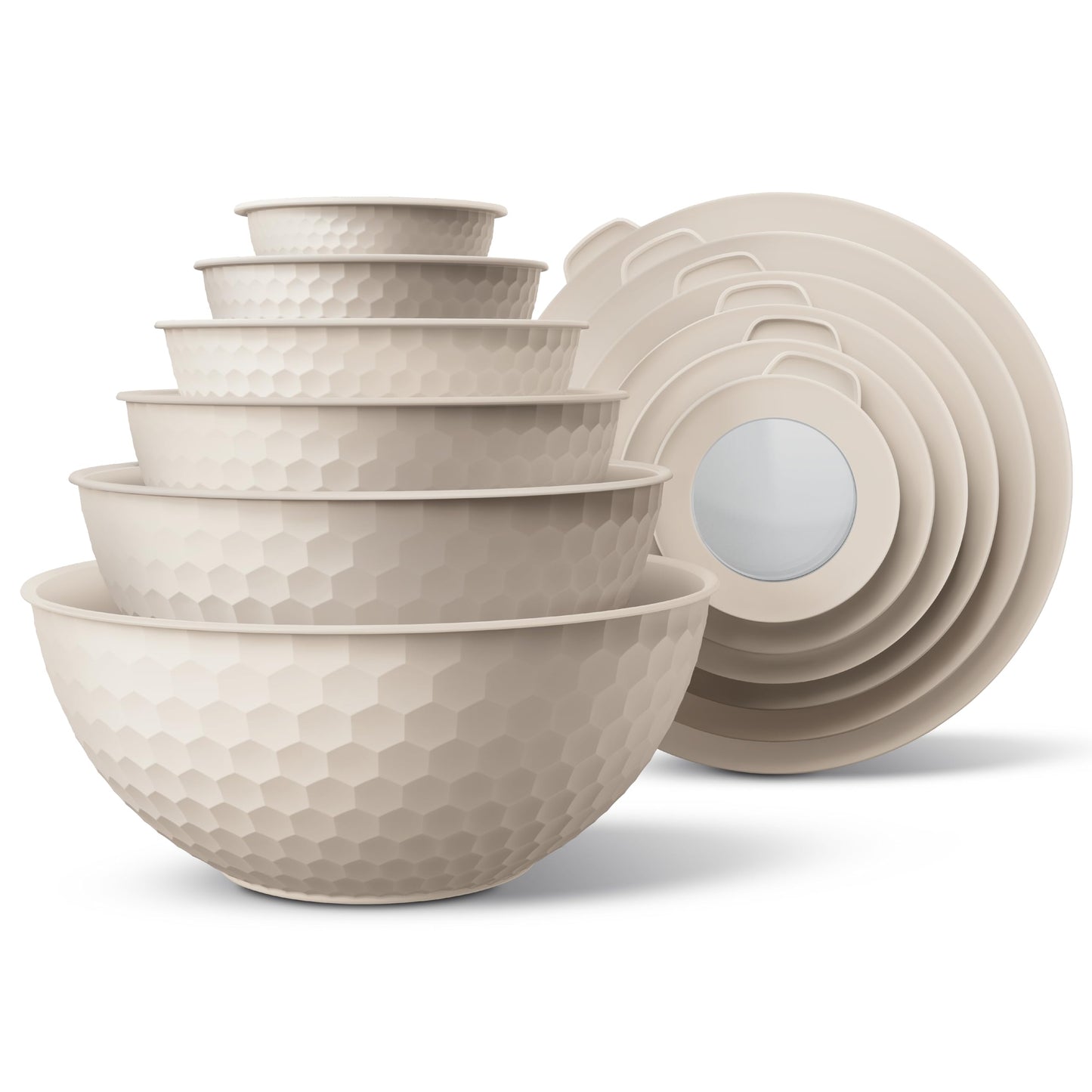 12-Piece Nesting Mixing Bowl Set with Lids for Food Prep & Storage