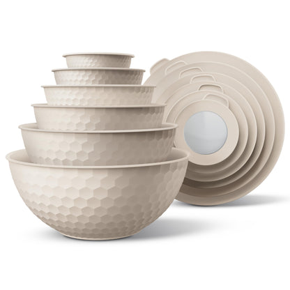 12-Piece Nesting Mixing Bowl Set with Lids for Food Prep & Storage