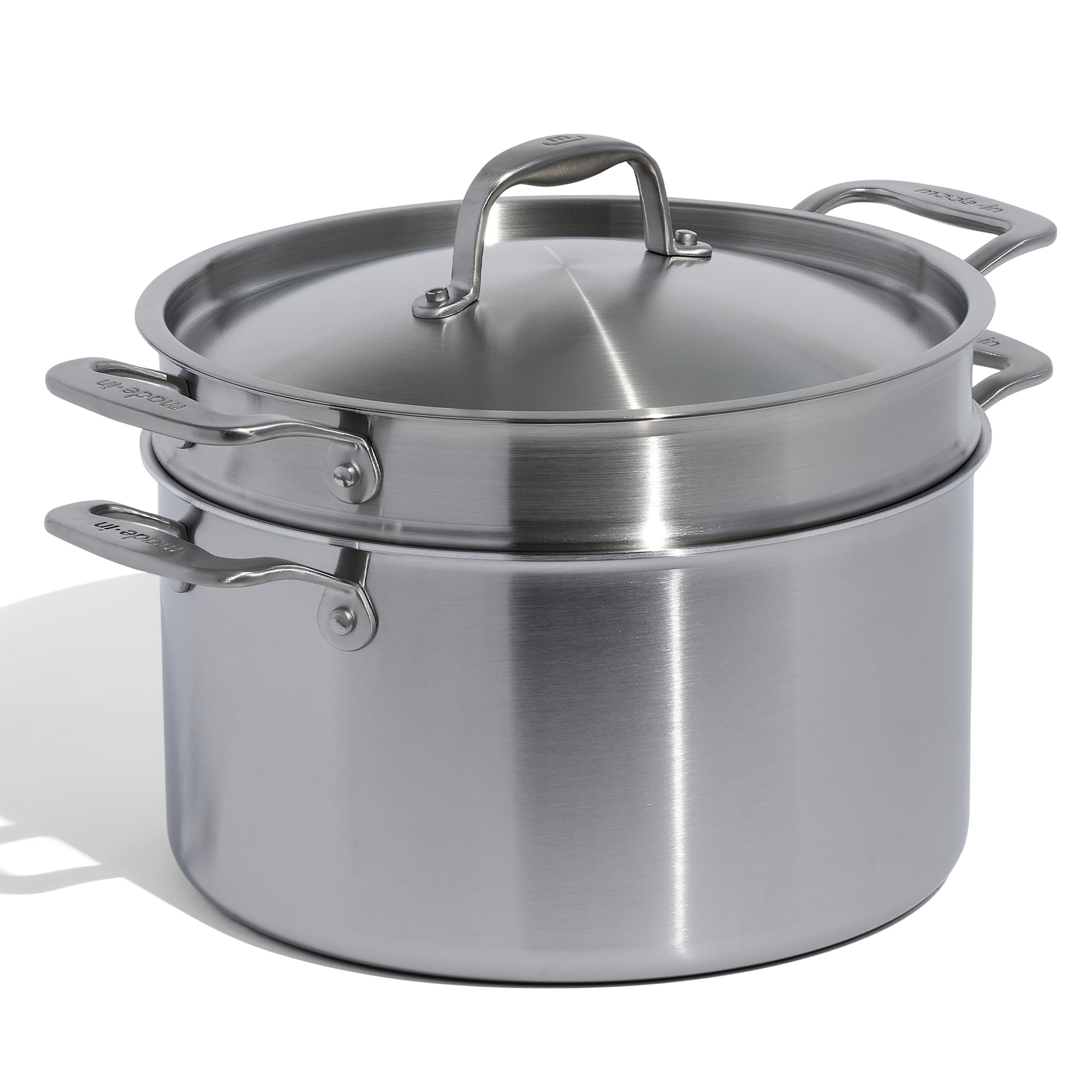5-Ply Stainless Steel Stock Pot with Lid for Induction Cooking