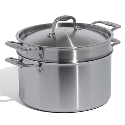 5-Ply Stainless Steel Stock Pot with Lid for Induction Cooking