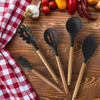 35-Piece Silicone Kitchen Utensils Set with Tongs, Spatulas & Gadgets