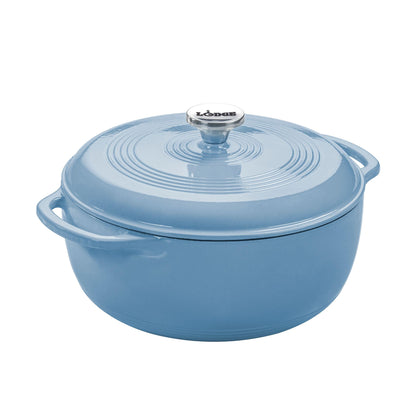6-Quart Enamel Cast Iron Dutch Oven with Moisture-Sealing Lid for Cooking