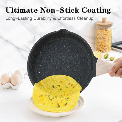 3-Piece Nonstick Frying Pan Set for Induction Cooking