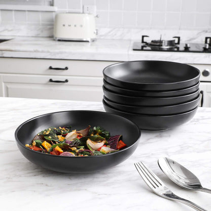 Porcelain Salad Pasta Bowls with Wide Shallow Design for Serving