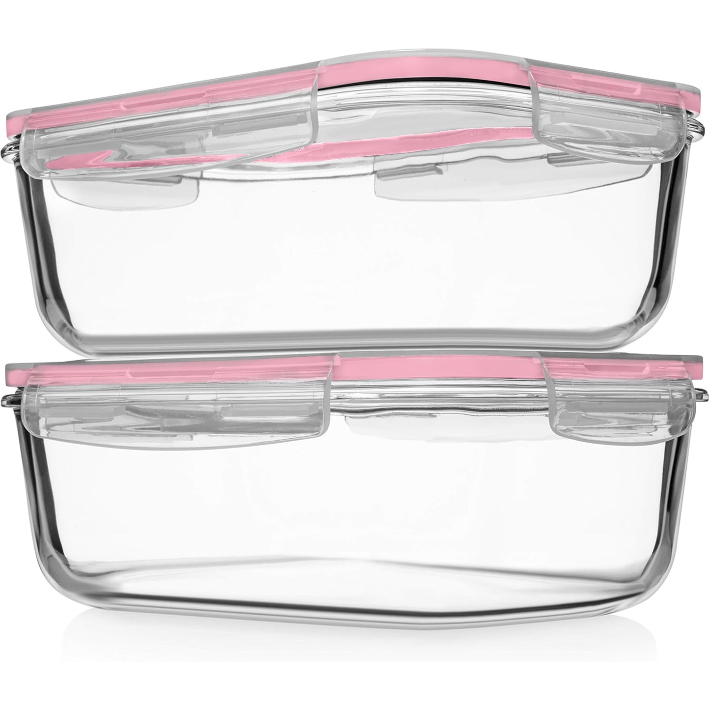 Razab 4 PC 1860ml / 63 Oz / 8 Cups Large Glass Food Storage Containers with Lids - Glass Meal Prep Containers for Roasting & Storing Leftover, Lunch Container with Lids, Microwave & Oven Safe