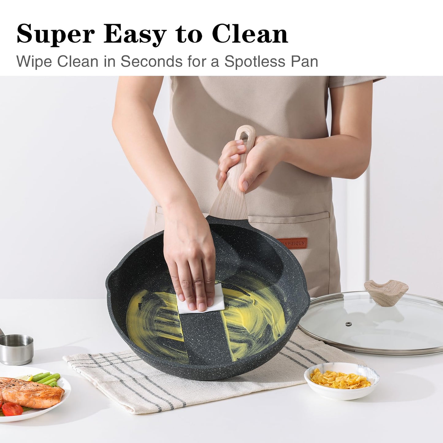 3-Piece Nonstick Frying Pan Set for Induction Cooking