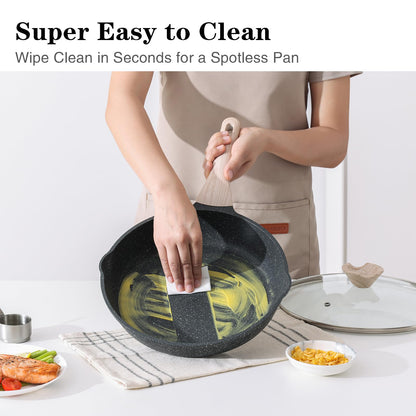 3-Piece Nonstick Frying Pan Set for Induction Cooking